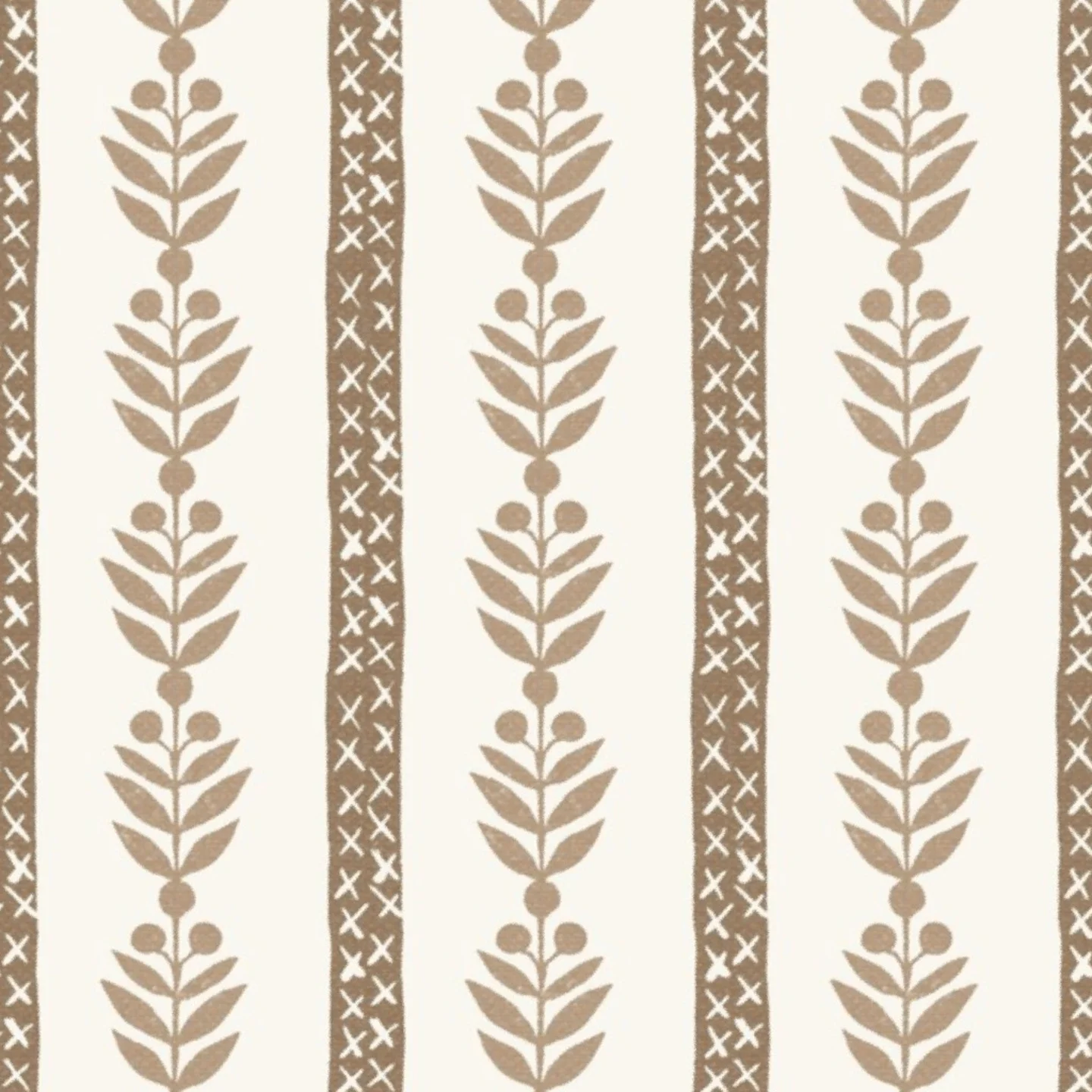 Neutral floral printed fabric