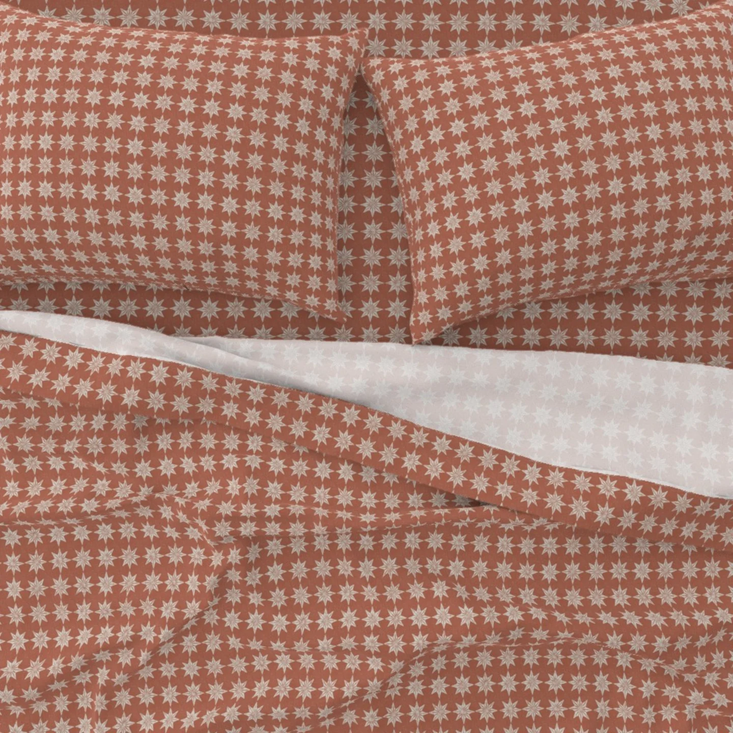 A rust red boho sheet set