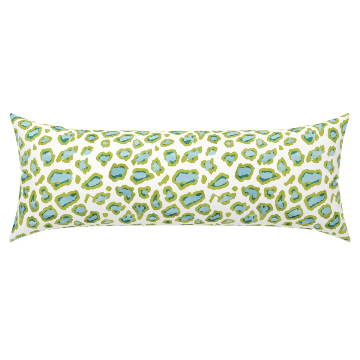 Blue and pink floral extra long lumbar throw pillow