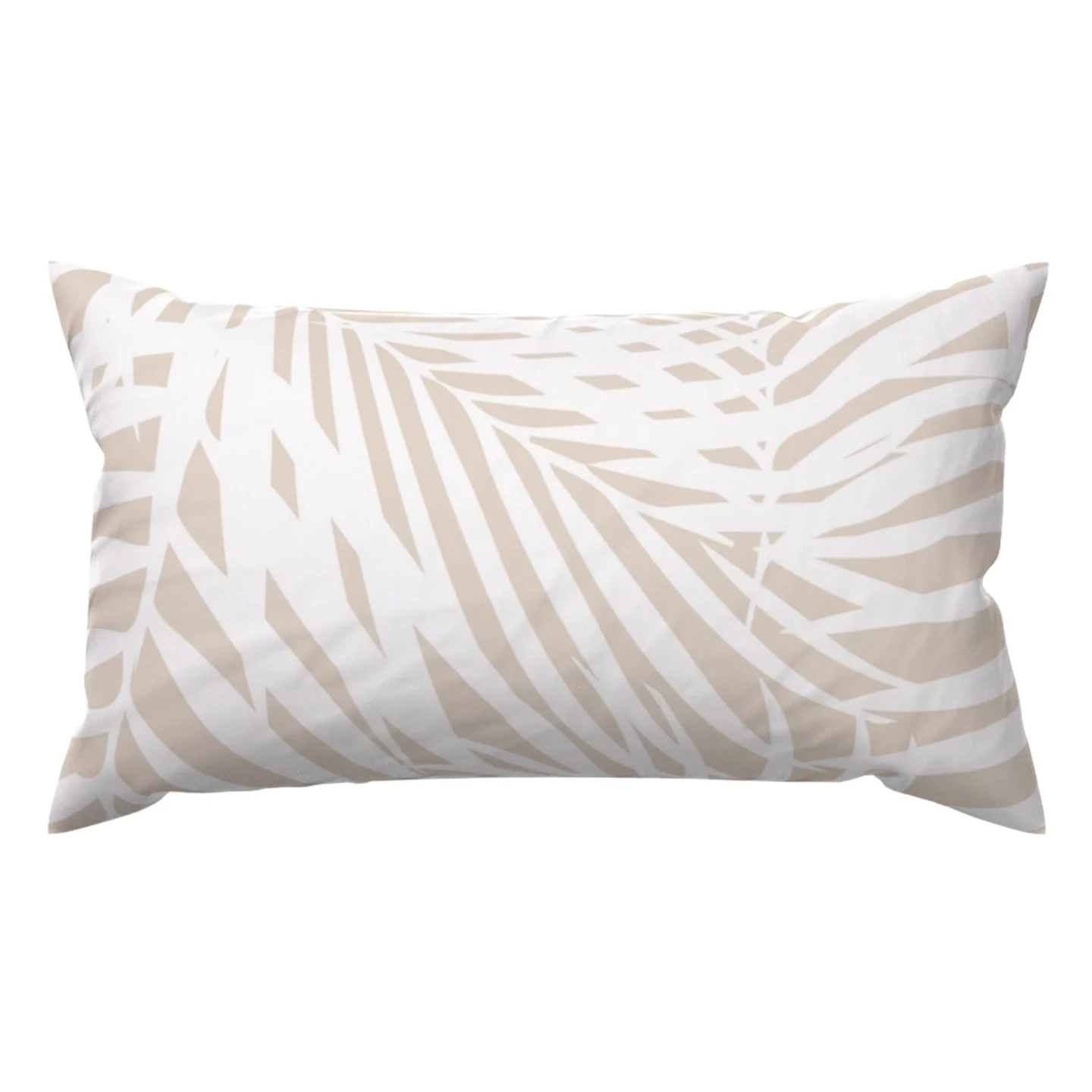 Neutral palm lumbar throw pillow