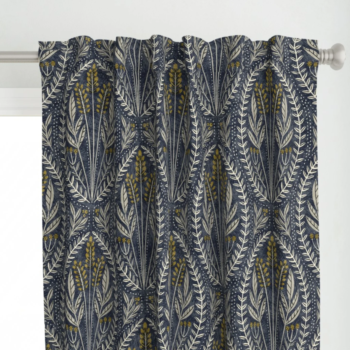 Boho farmhouse botanical curtains
