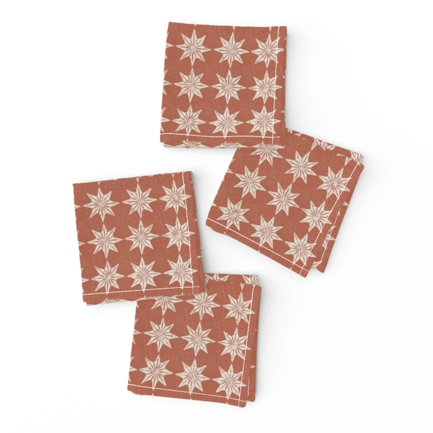 Rust boho star cocktail napkins