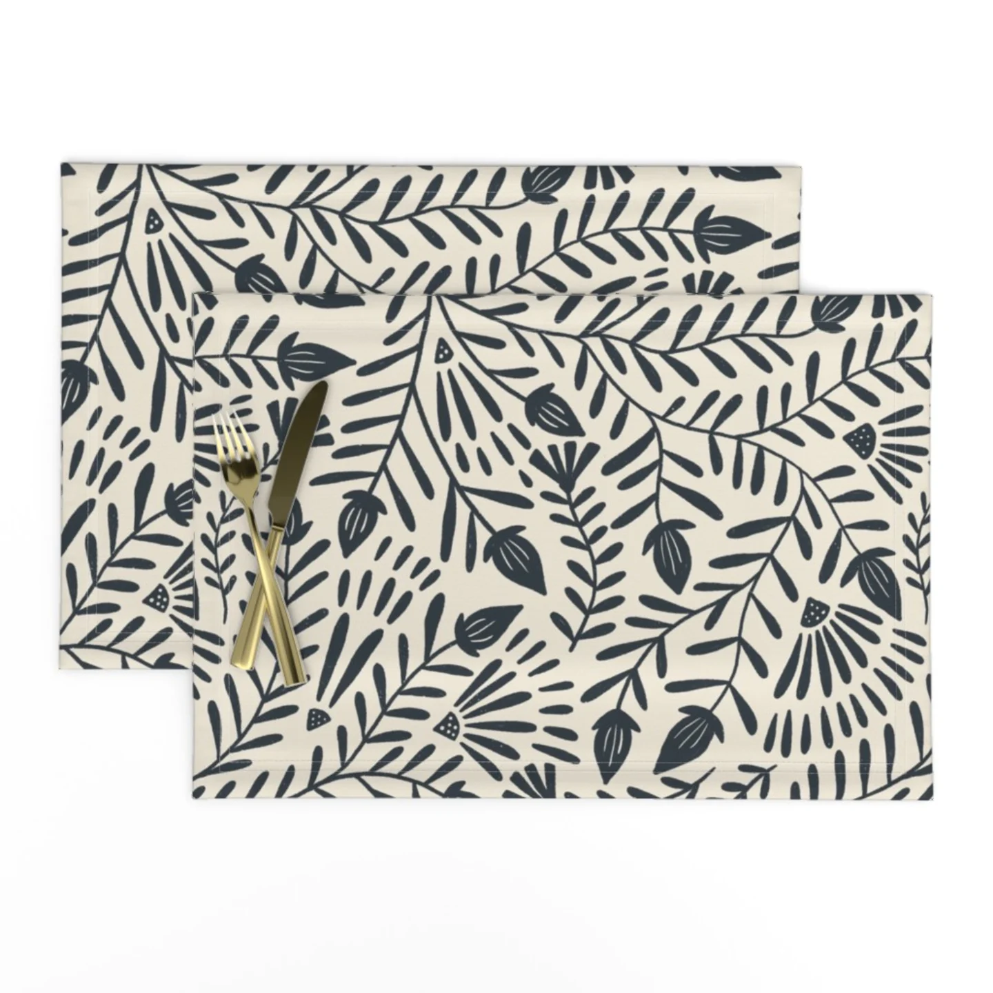 Abstract botanical neutral placemats