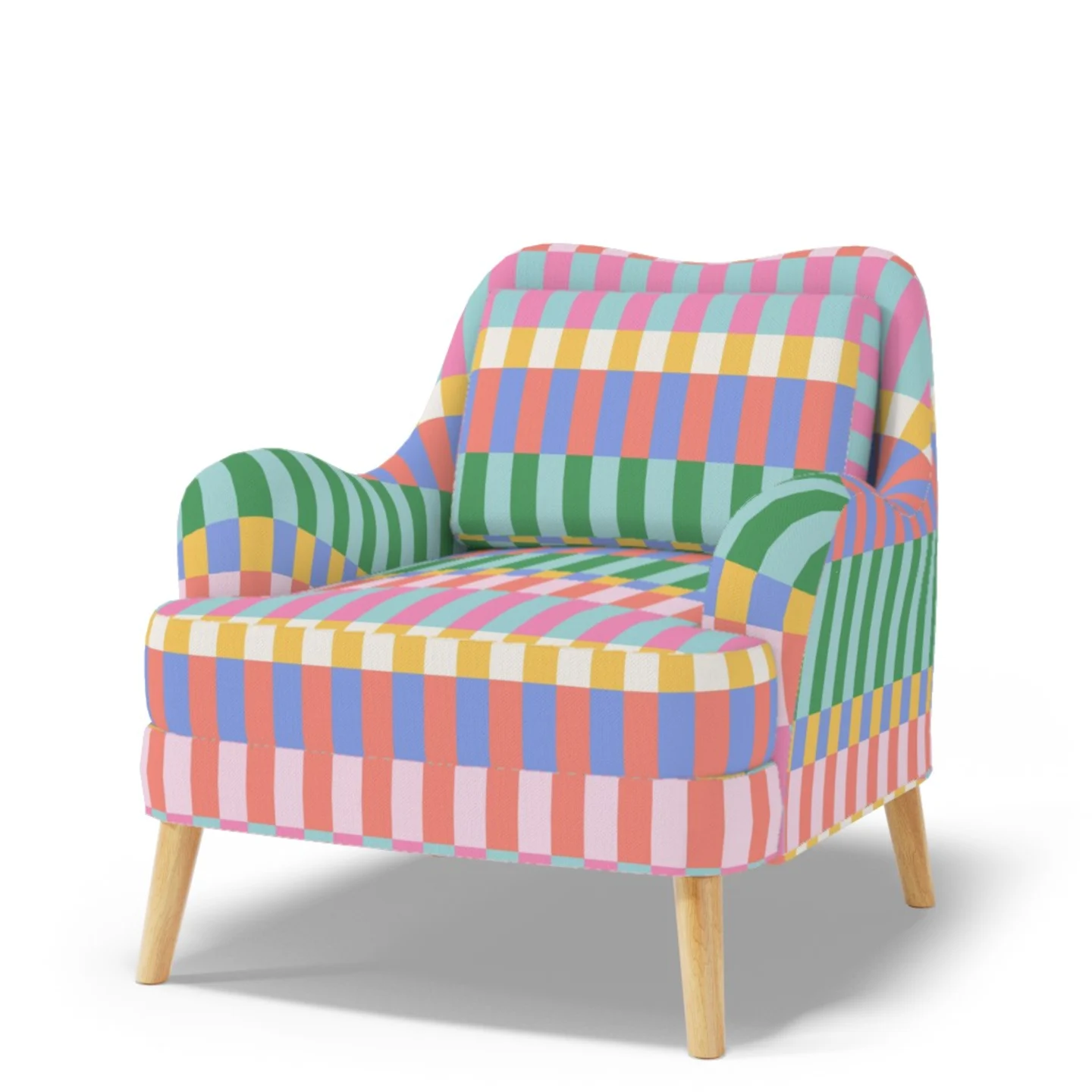 A bright and colorful modern chair