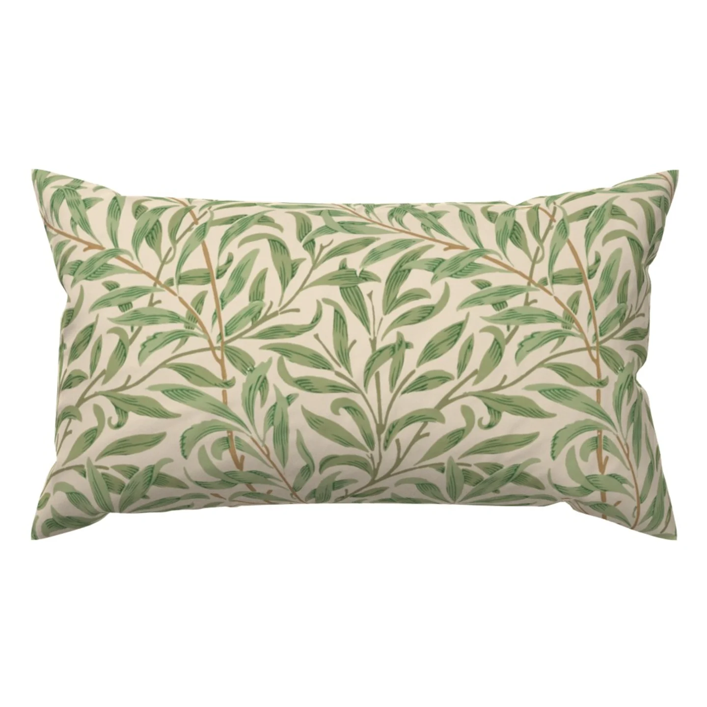 Wiliam Morris Willow print on Spoonflower lumbar throw pillow