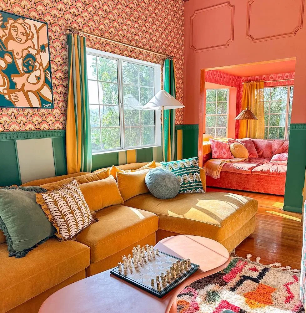 Bold colorful living room