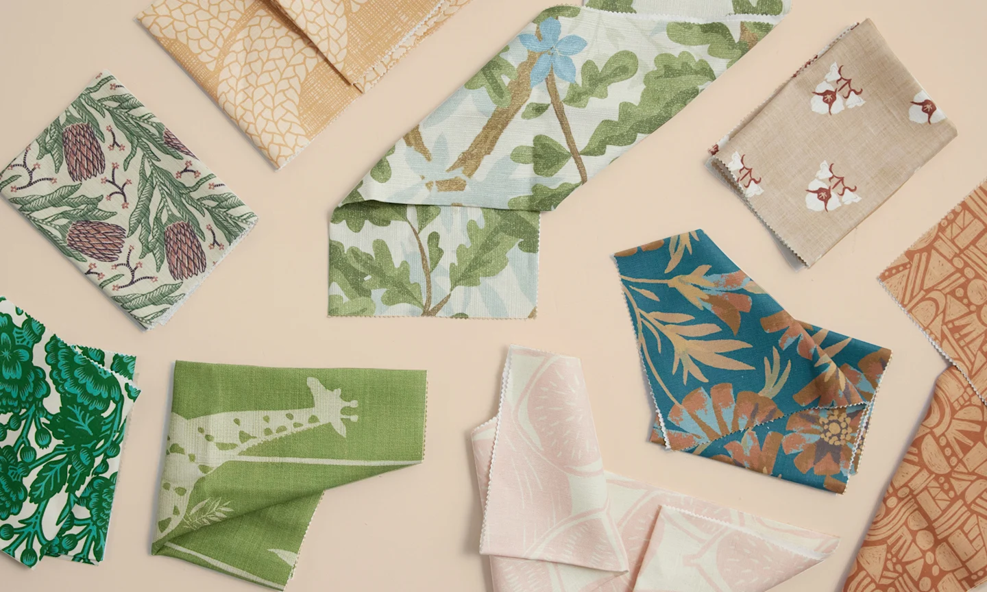 An assortment of upholstery fabrics